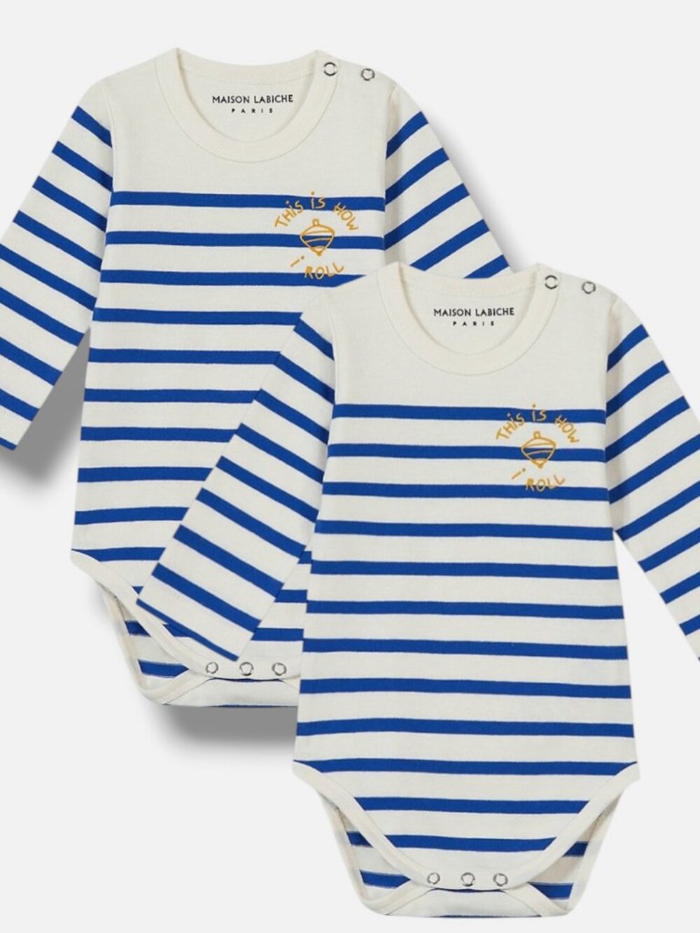 Maison Labiche Babies' Blue This Is How You Roll Bodysuit Size 6-12 Months